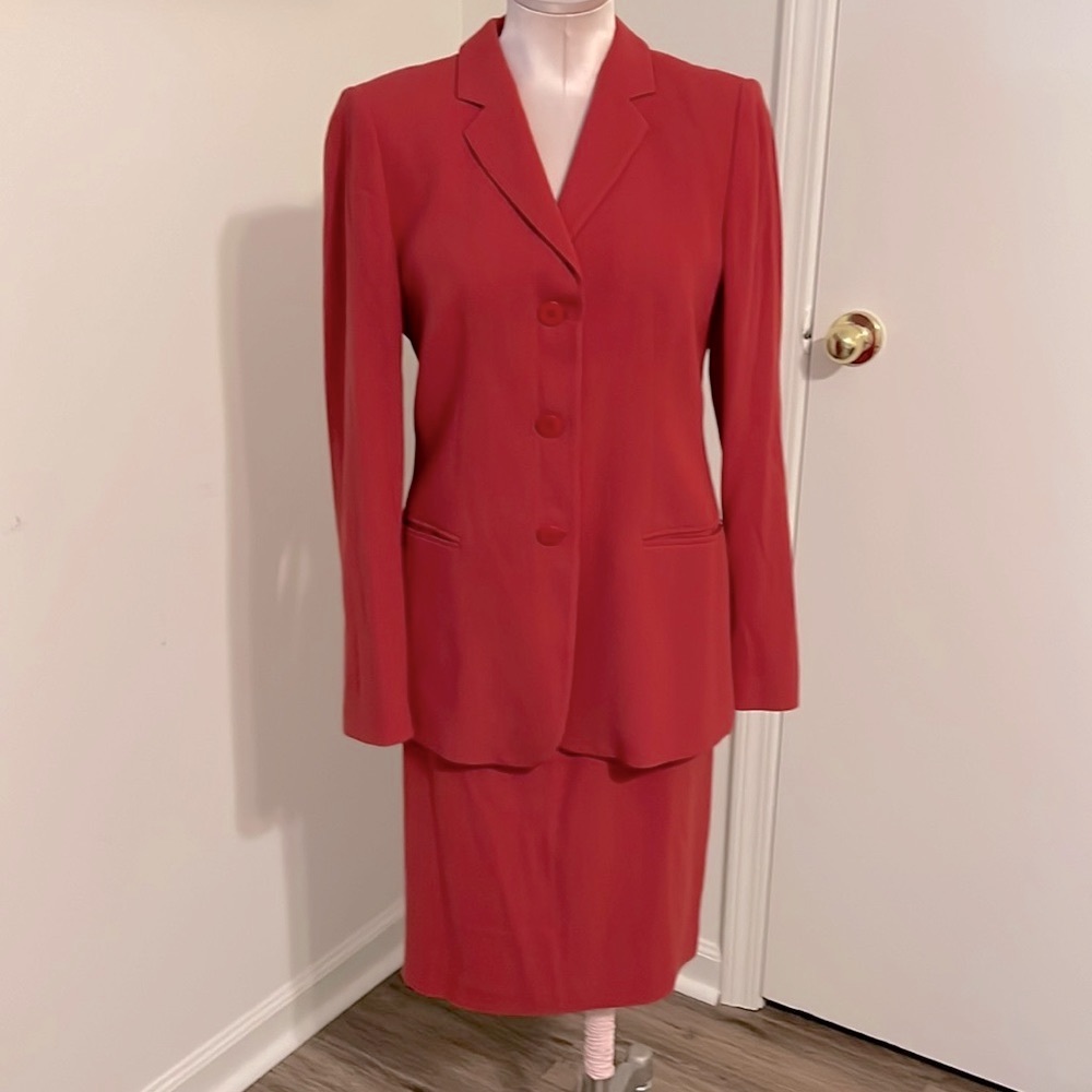 Red vintage skirt suit by Armani collezioni  . Great vintage condition.